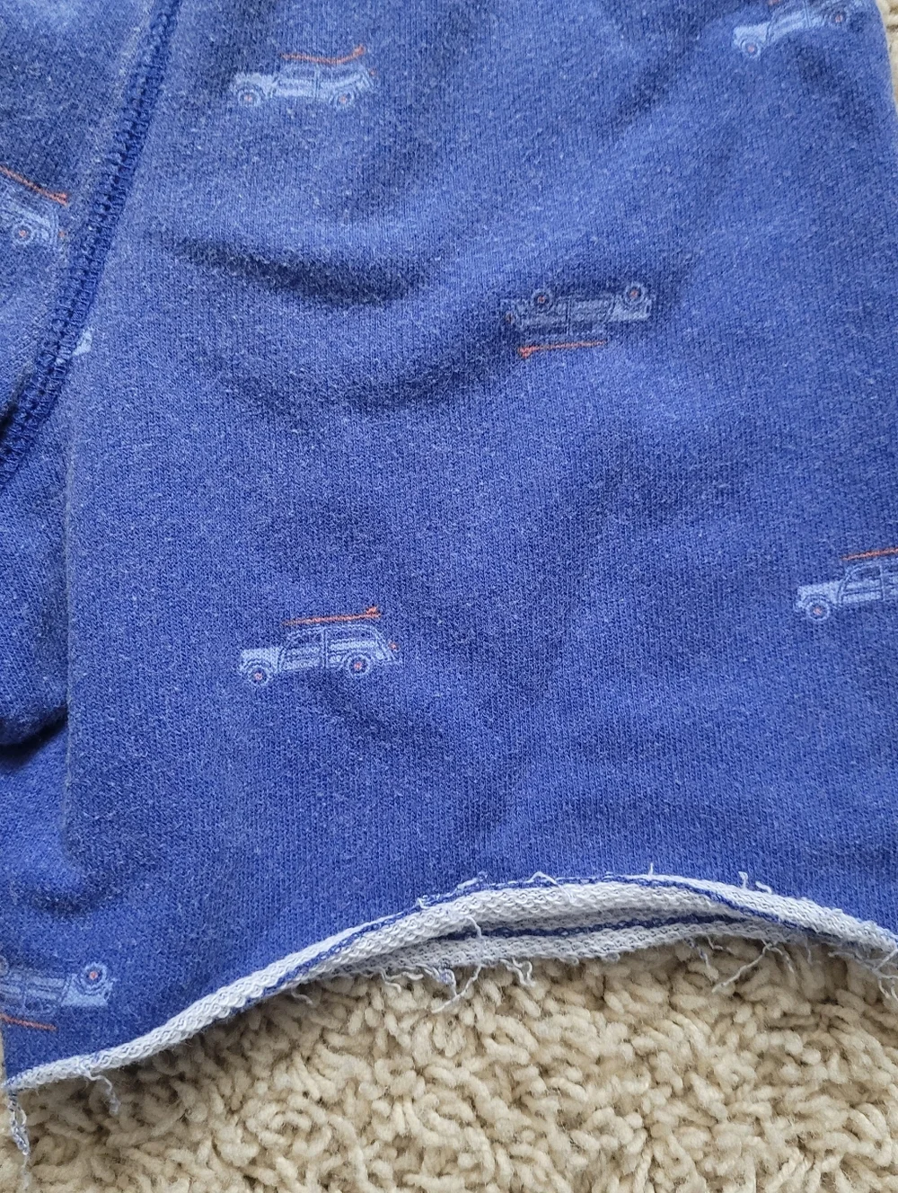 The Childrens Place 3T Retro Beach Bum Raw Hem Pull On Summer Shorts Blue Car